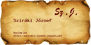 Sziráki József névjegykártya