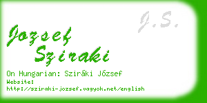 jozsef sziraki business card