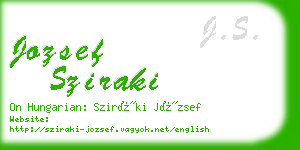 jozsef sziraki business card